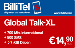 BilliTel Gobal Talk-XL € 14,90 BilliTel Gobal Talk-XL € 14,90