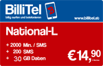 BilliTel National-L € 14,90 BilliTel National-L € 14,90